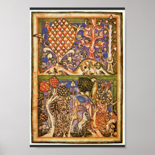 Skogen landskap vid Meister Der Carmina Burana Poster