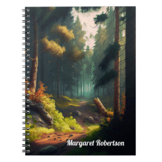 Skogen liggande anteckningsbok