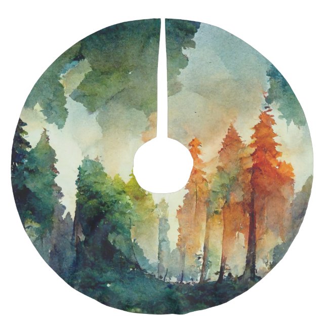 Skogen (naturen) julgransmatta borstad polyester (Framsidan)