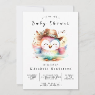 Skogen Online Uggla Baby Shower Inbjudningar