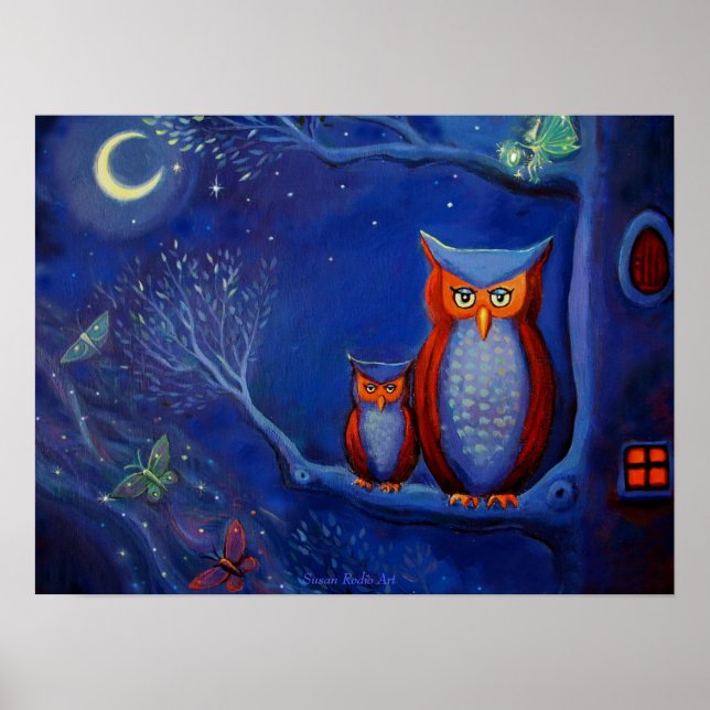 Skogen på natten - Skriv ut Poster (Framsidan)