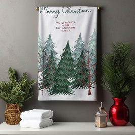 Skogen Rustic jul Gräs Träd Kökshandduk