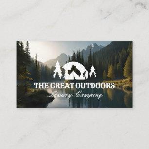 Skogen Sjö och bergsområden Camping Logotyp Visitkort