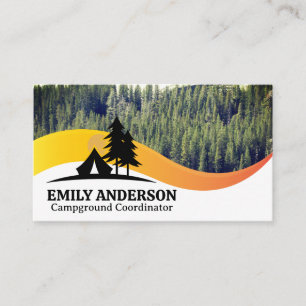Skogen   Tält och Träd Camping Logotyp Visitkort