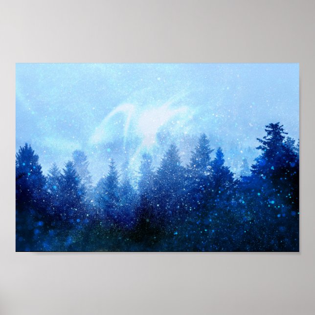 Skogen vaknar från dimman poster (Framsidan)