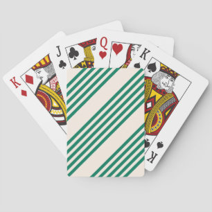 Skogens grönt och beige fem rand mönster casinokort