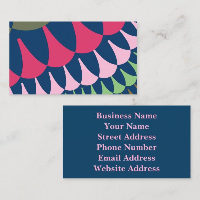 Skogens Grönt och Rosa Visitkort (Fram/baksida)