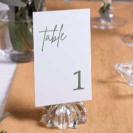 Skoggrön bröllopsbord nummer inbjudningar