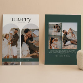 Skoggrön dubbelvalvfoto julkort