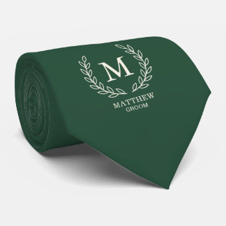 Skoggrön Elegant Lager Brudgum Initial Monogram Slips