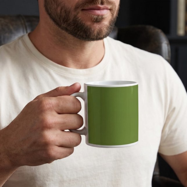 Skoggrön enfärgad vanlig kaffemugg (Skapare uppladdad)