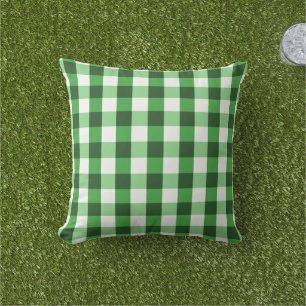 Skoggrön Gingham-mönster Kudde
