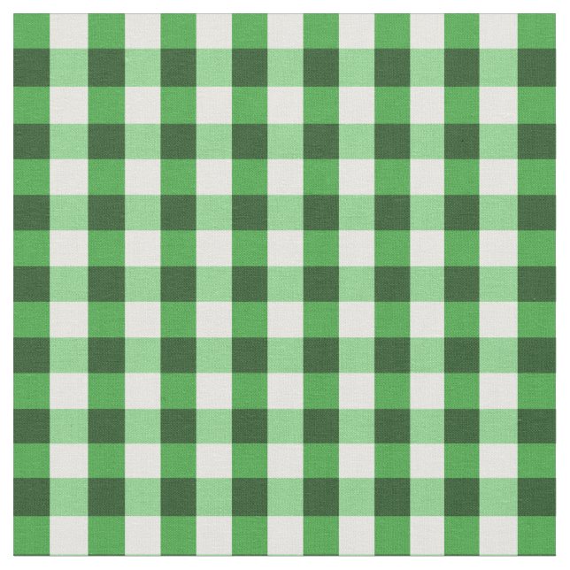 Skoggrön Gingham-mönster Tyg (Närbild)