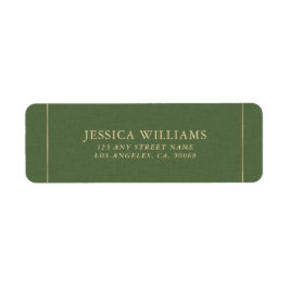Skoggrön linnetextur Bild Guld ram Returadress Etikett