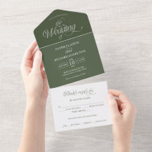 Skoggrön minimalistisk bröllop elegant