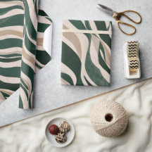 Skoggrön naturvåg Beige abstrakt mönster