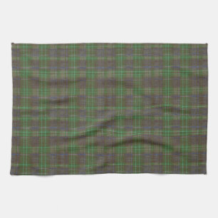 Skoggrön tartan kökshandduk