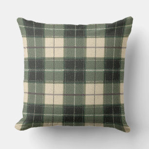 Skoggrön Tartan Snöflinga Kastkudde Mysig Kudde