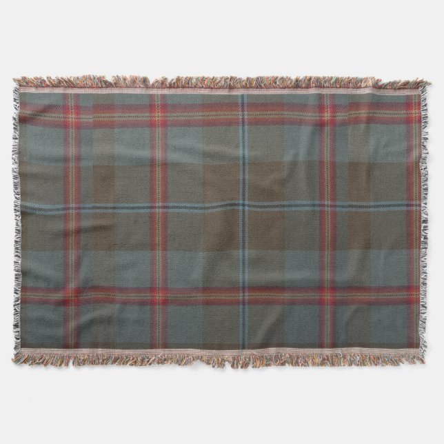 Skoggrön traditionell tartan filt (Framsidan)