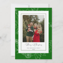 Skoggrön vintage botanisk julfotografi
