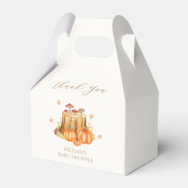 Skoglig höstpumpa svamp baby shower  presentaskar