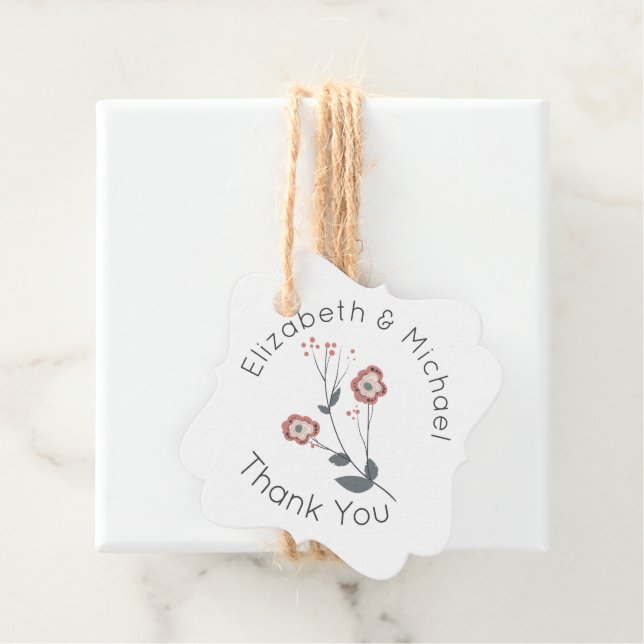 Skogliga skogsblomma tack snygga presentkort gåvor etiketter (På plats)