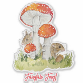 Skogmöss och svampar klistermärken