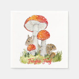 Skogmöss och svampar pappersservett