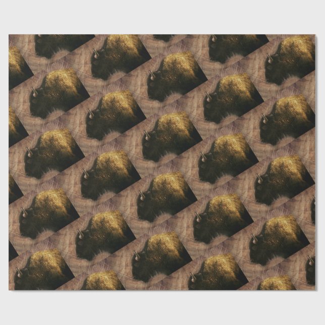 Skogs Bison Buffalo Presentpapper (Platt)