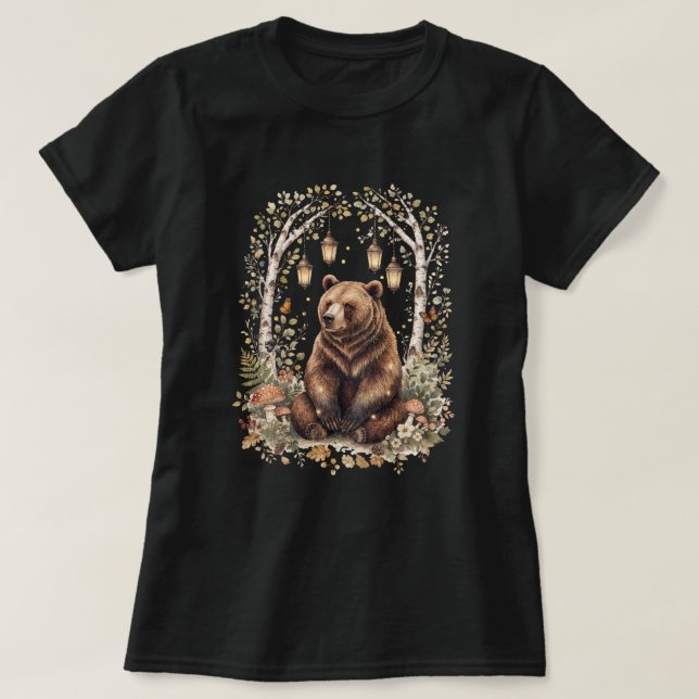 Skogs Björn Lykta Skogs Konst T Shirt (Design framsida)