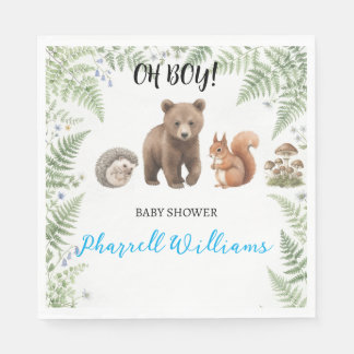 Skogs djur baby shower-fest servetter