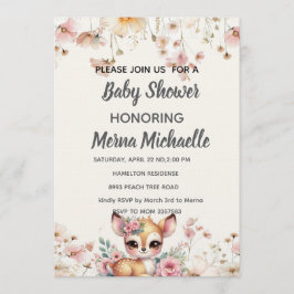 skogs djur baby shower inbjudan