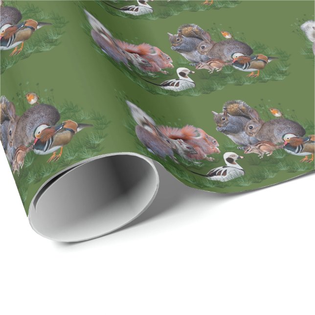 Skogs djur presentpapper (Rullad Hörn)