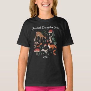 Skogs djur Svart jul T Shirt