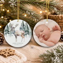Skogs första jul med bebis foto