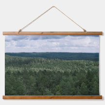 Skogs- och molnlandskapsfoto ovanför träden