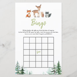 Skogs Pojke Baby Shower Bingo Spel