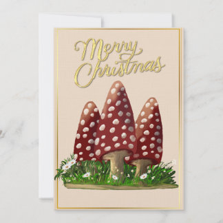 Skogs Svamp God Jul Grattiskort Julkort