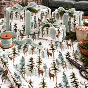 Skogs tallskog renar hjort & dodoe rådjur presentpapper