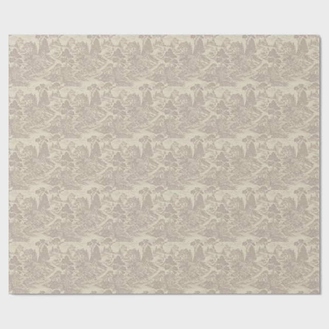 Skogs Toalett Skogs Djur Vintage Botanisk  Presentpapper (Platt)