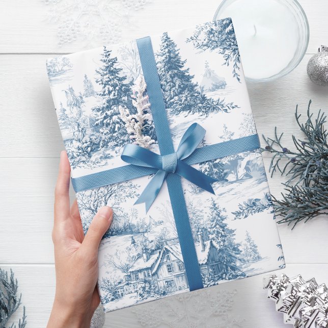 Skogs-Toile Blå Jul Holiday Presentpapper (Skapare uppladdad)
