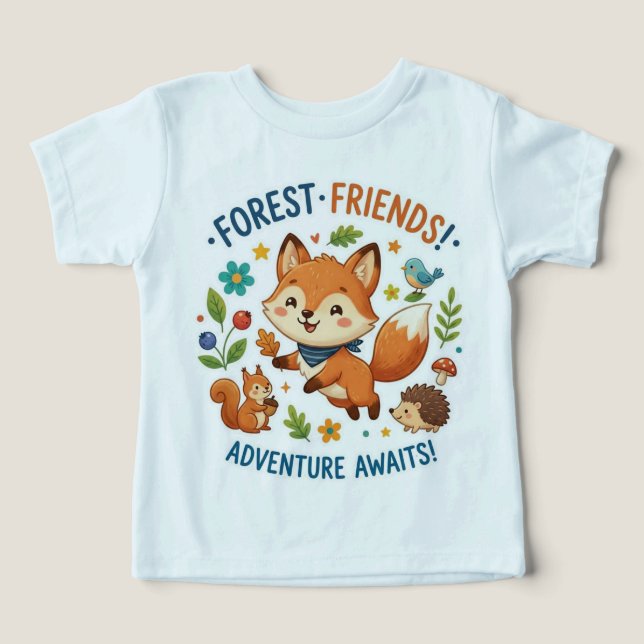 Skogs Vänner Äventyr Väntar T Shirt (Design Framsida)