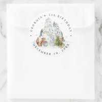 Skogs-vinter-födelsedagsfest Tack