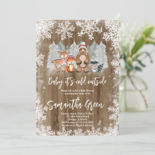 Skogs vintriga baby shower-inbjudan inbjudningar