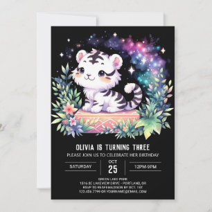 SkogsAdsible Tiger Birthday Inbjudningar