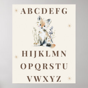 Skogsalfabetet Barnrumstryck Poster