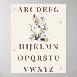 Skogsalfabetet Barnrumstryck Poster