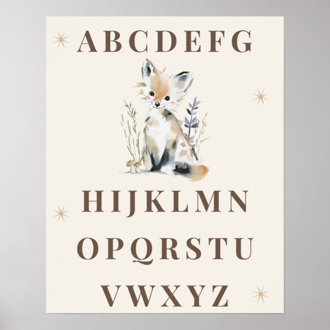 Skogsalfabetet Barnrumstryck Poster (Framsidan)