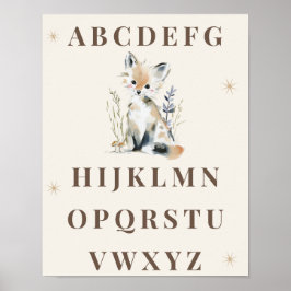 Skogsalfabetet Barntryck Poster