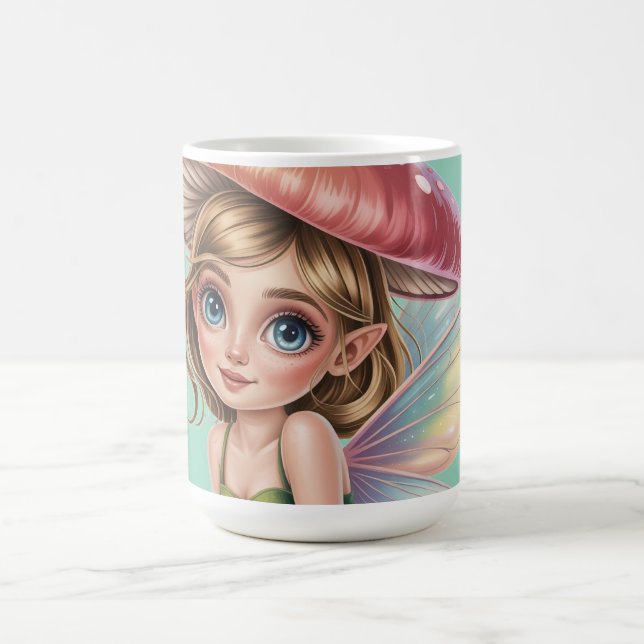 Skogsälva med svamp hatt illustration kaffemugg (Center)